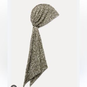 Zara NWT sequin beaded head cap 0080/108